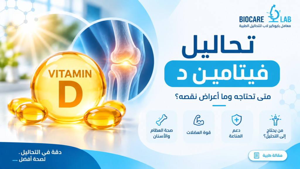 تحليل فيتامين د: متى تحتاجه وما أعراض نقص فيتامين D؟ - BioCare Lab